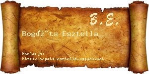 Bogáts Esztella névjegykártya